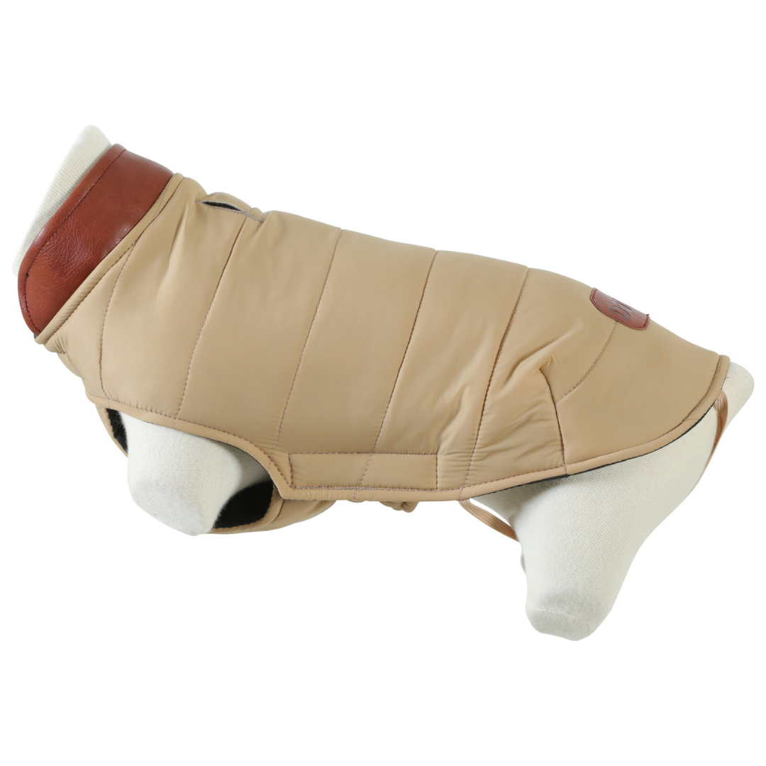 Doudoune London pour chien – 7 tailles – Beige, Kaki, Noir ou Rouge