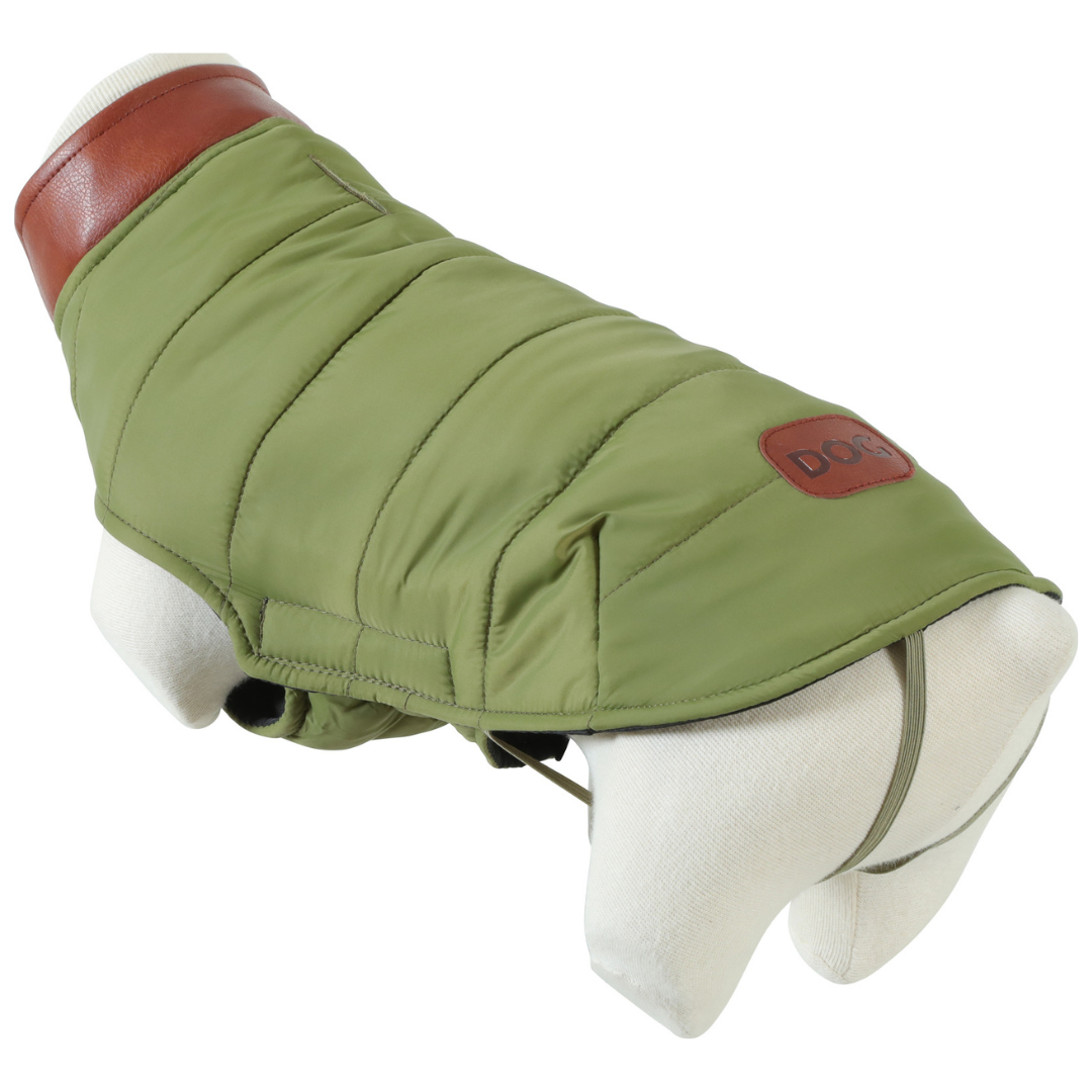 Doudoune London pour chien – 7 tailles – Beige, Kaki, Noir ou Rouge
