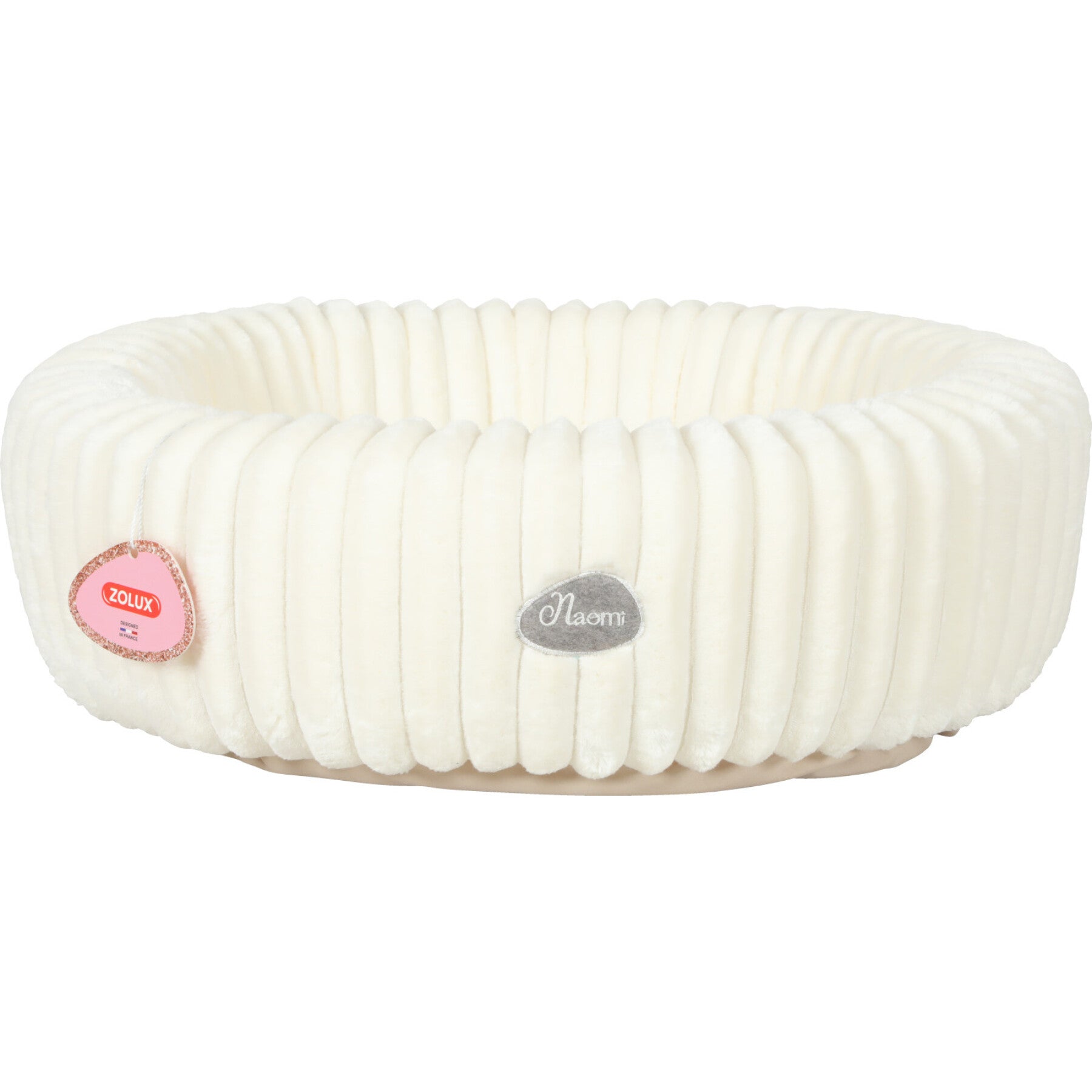 Panier matelassé Naomi – Couchage rond | Rose ou Blanc – 2 tailles