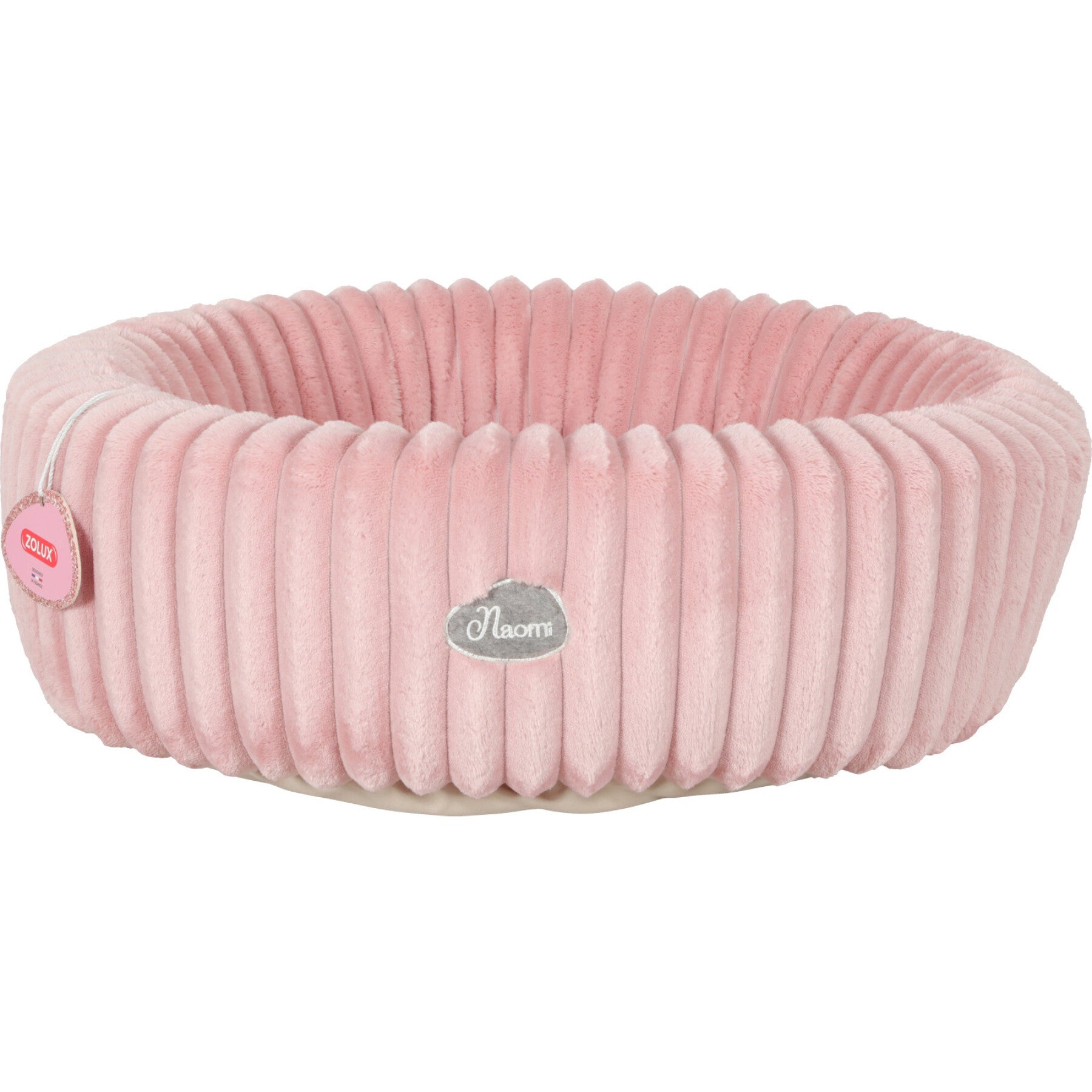 Panier matelassé Naomi – Couchage rond | Rose ou Blanc – 2 tailles