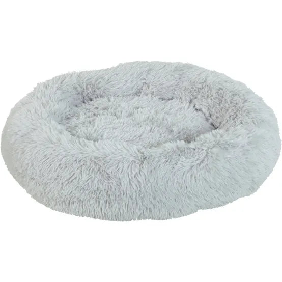 Coussin de la collection noé, de couleur gris à poils longs