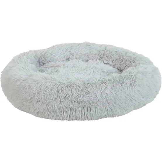 Coussin de la collection noé, de couleur gris à poils longs