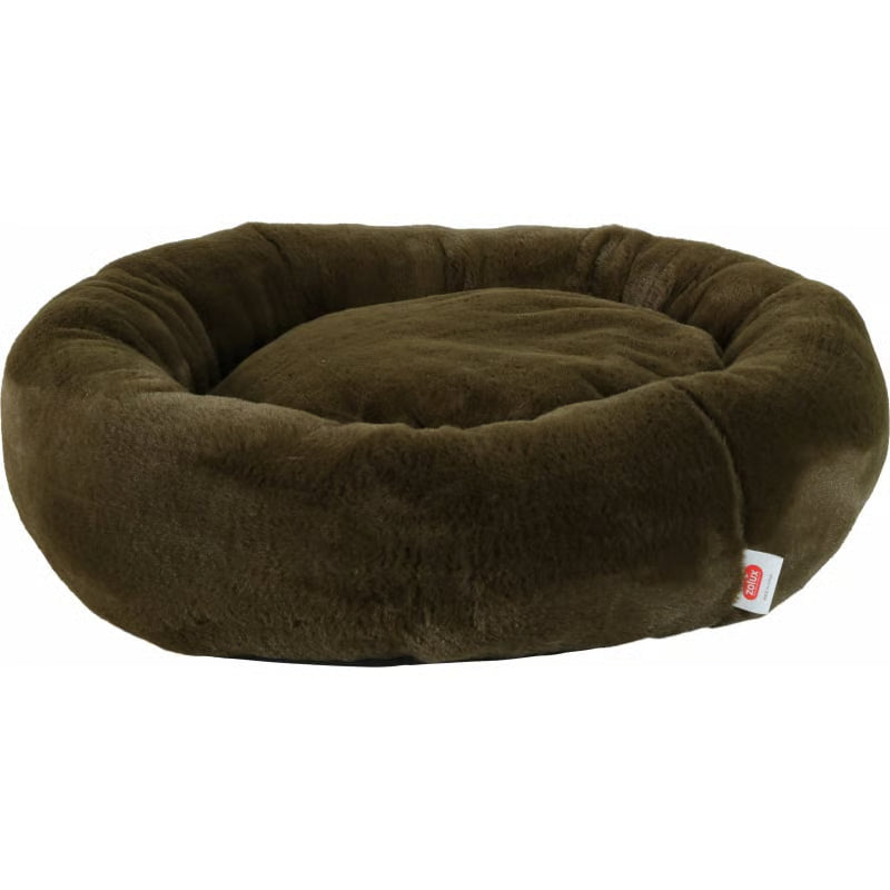 Coussin de la collection Noé, de couleur vert kaki à poil court