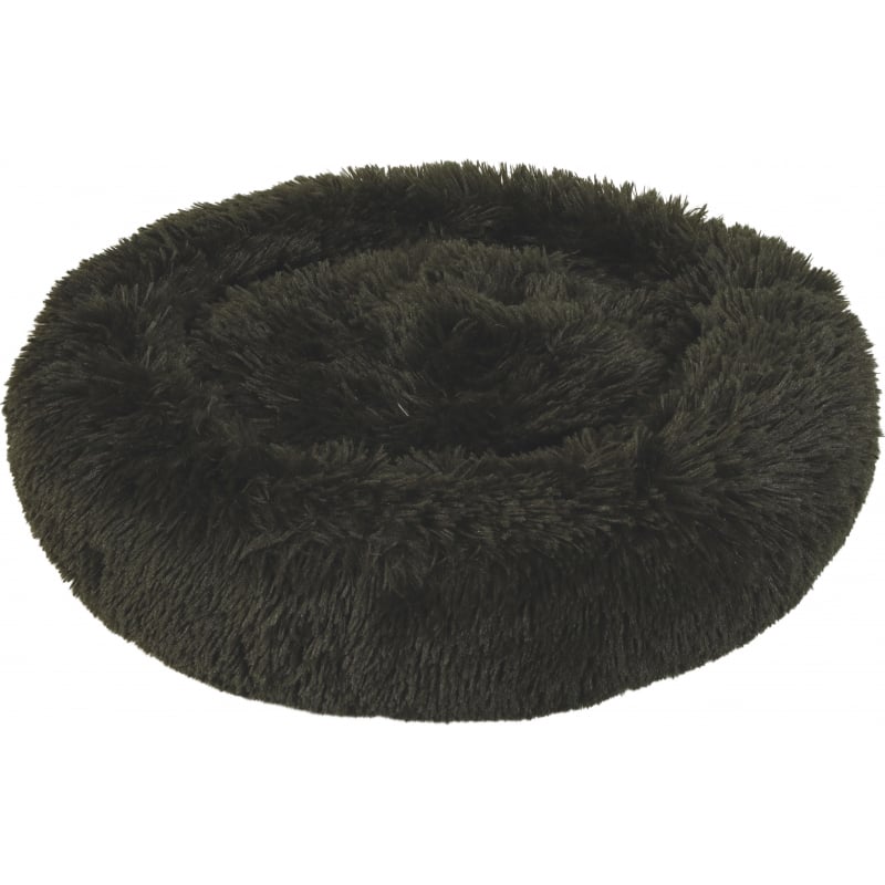 Coussin de la collection Noé, de couleur vert foncé, à poils longs 