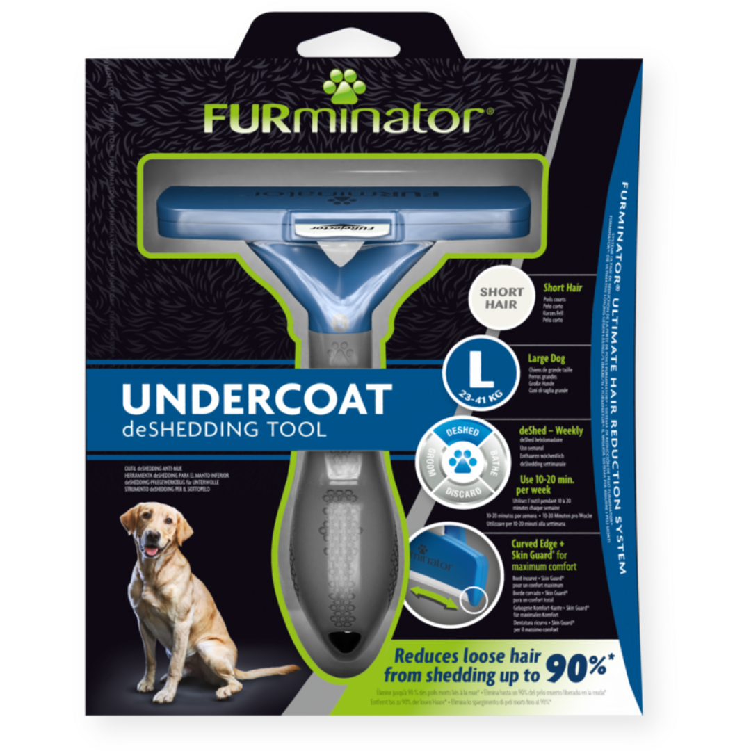 Emballage du FURminator L pour chiens de grande taille à poils courts, outil anti-mue réduisant la perte de poils