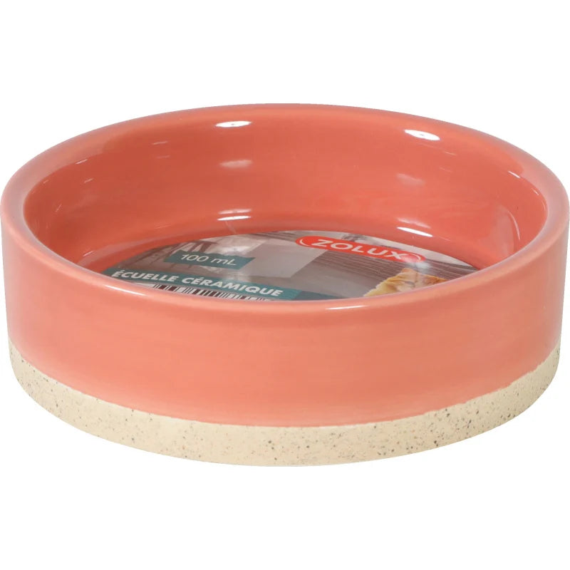 Gamelle Olaria en céramique grès, bol terracotta et beige pour chien et chat, design épuré et résistant, 100ml