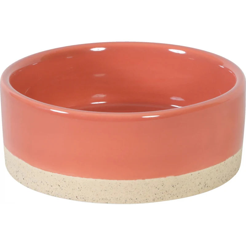 Gamelle Olaria en céramique grès, bol terracotta et beige pour chien et chat, design épuré et résistant, 300ml