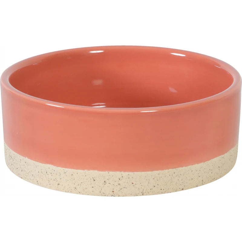 Gamelle Olaria en céramique grès, bol terracotta et beige pour chien et chat, design épuré et résistant, 450ml