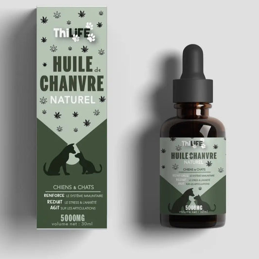Huile de Chanvre Naturelle – Santé et Équilibre pour chiens et chats (30 ml) - THILIFE