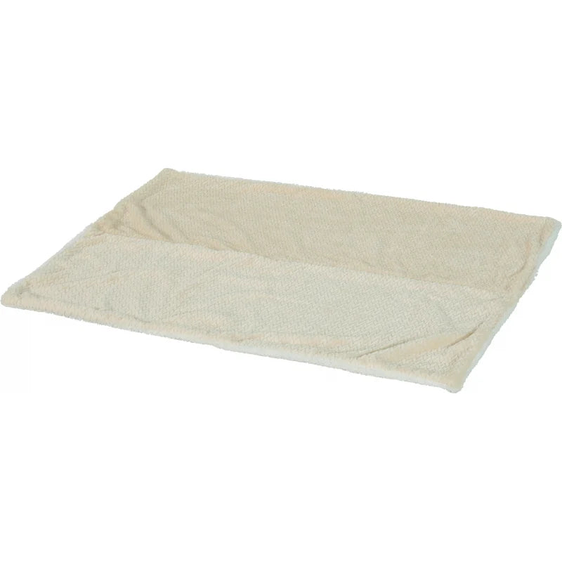 Plaid Olympe pour chien et chat, couverture beige en velours texturé avec intérieur blanc doux en sherpa