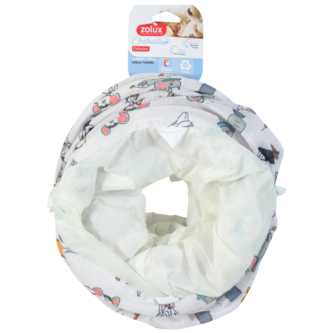 Tunnel droit Chatouille Zolux 100 cm plié – vue produit emballé