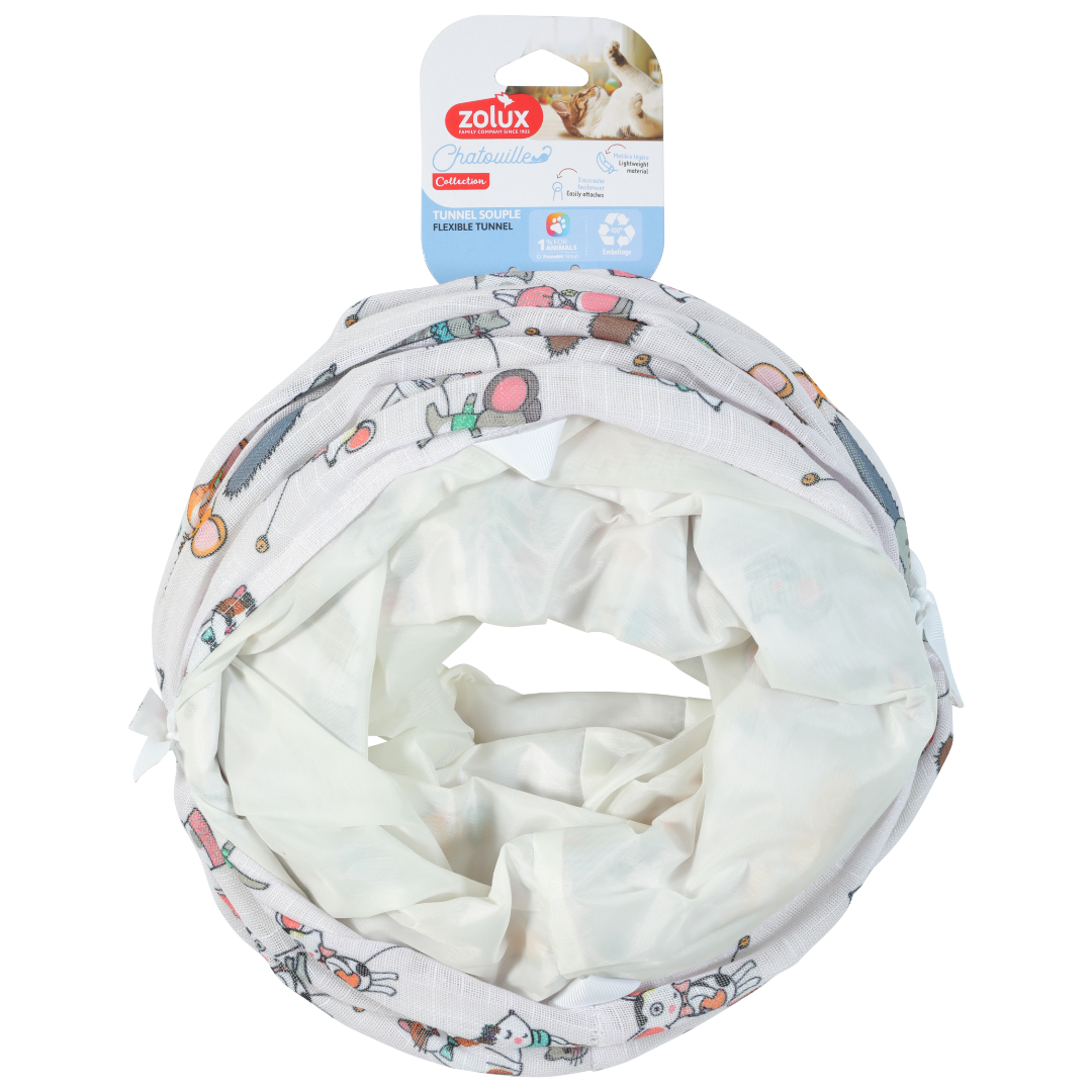 Tunnel droit Chatouille Zolux 130 cm plié – vue produit emballé