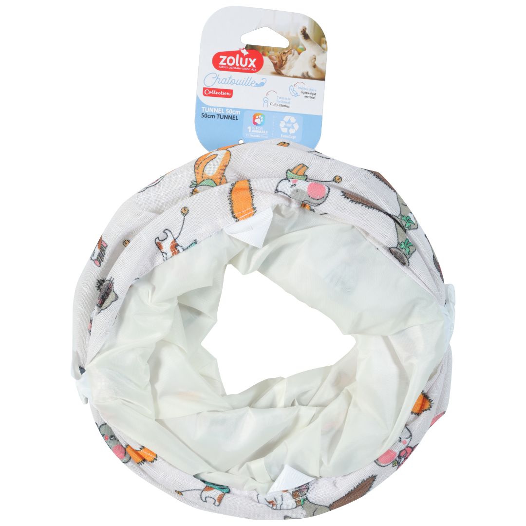 Tunnel droit Chatouille Zolux 50 cm plié – vue produit emballé