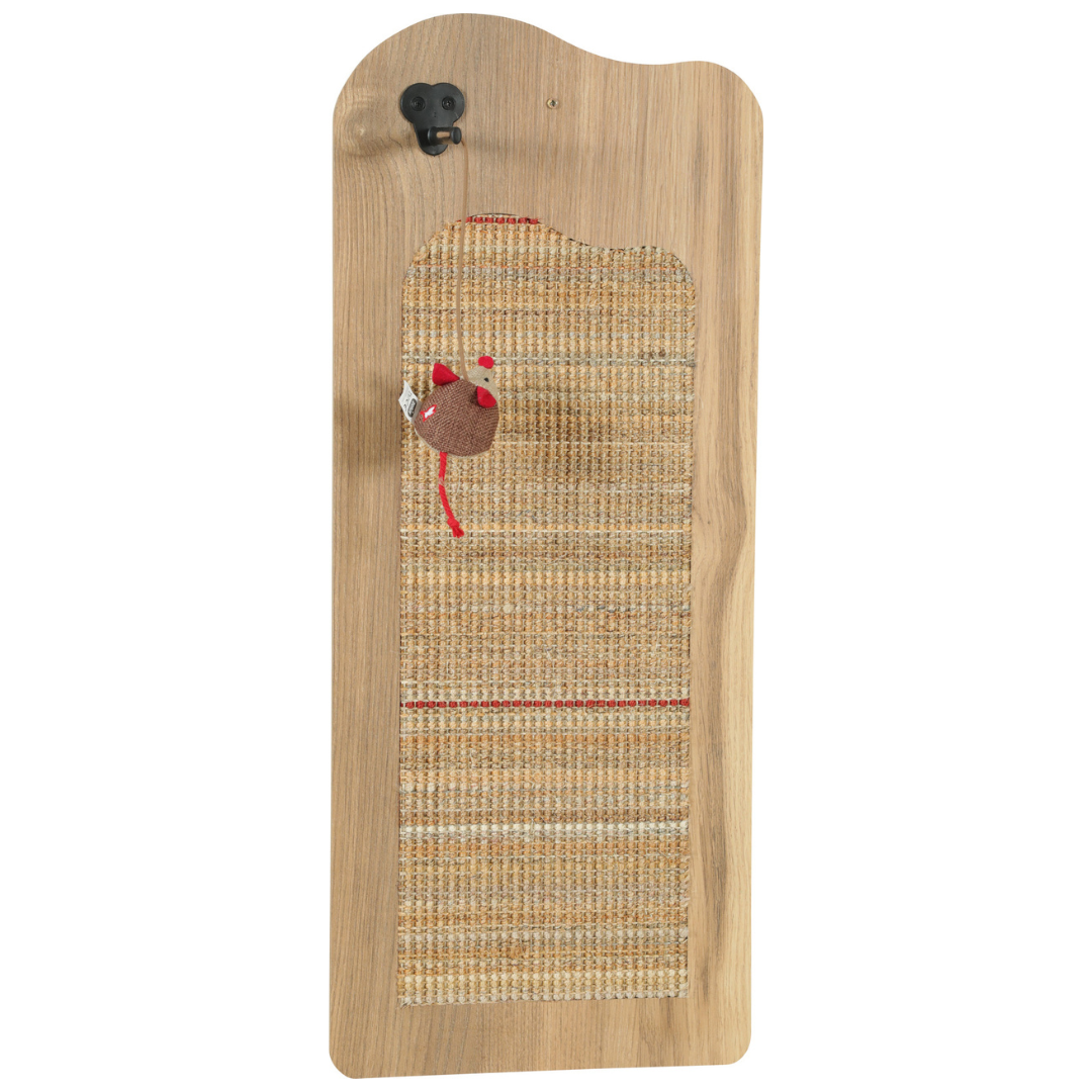 Griffoir mural Boréal Zolux coloris beige avec tapis en sisal à motifs