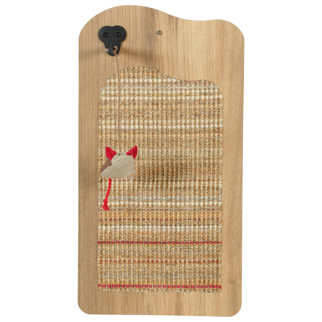 Vue avant du griffoir mural Boréal Zolux beige avec fixation murale noire