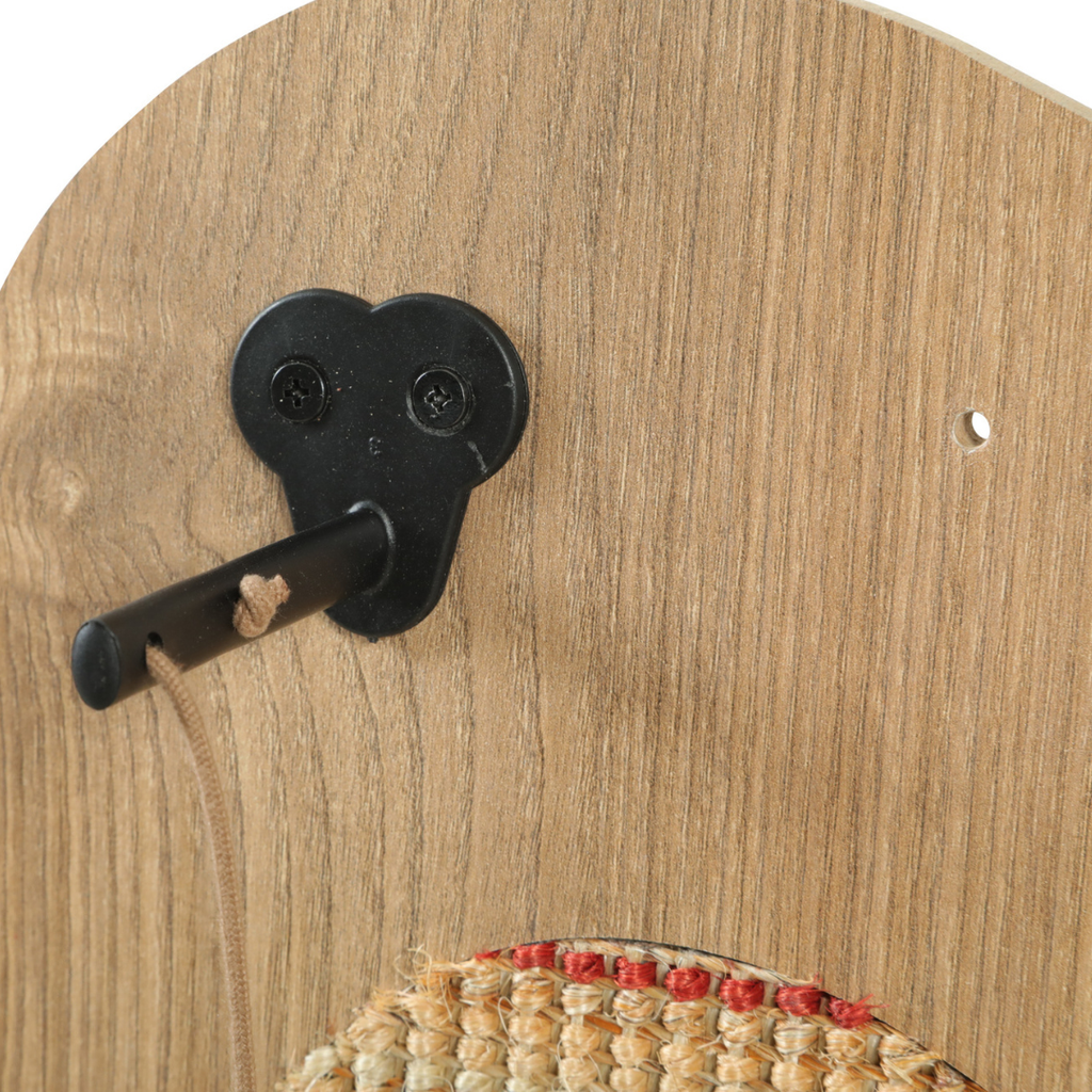 Détail du crochet mural du griffoir Boréal Zolux en métal noir