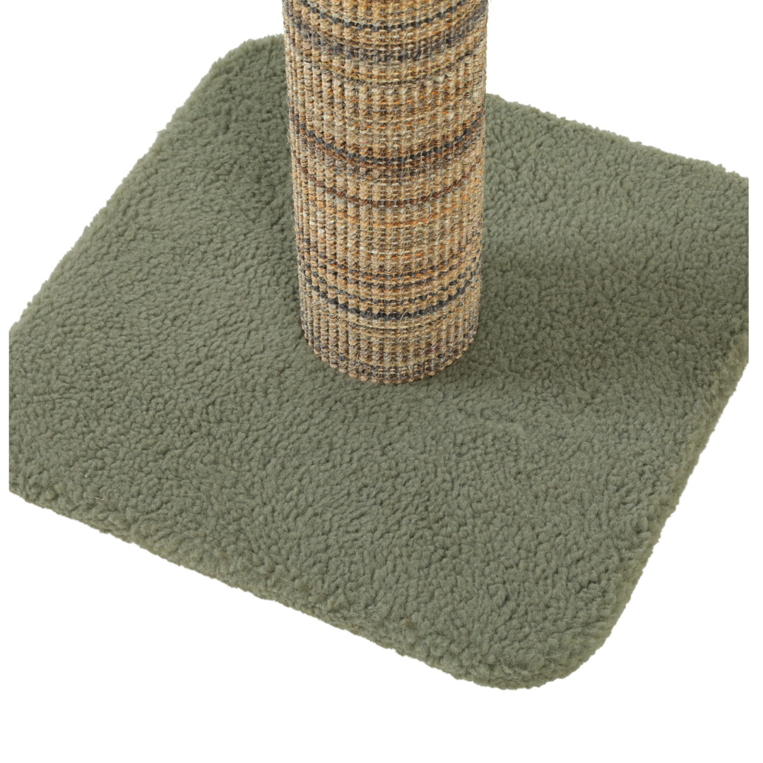 Base verte du poteau à griffer Boréal Zolux, tissu moelleux et stable
